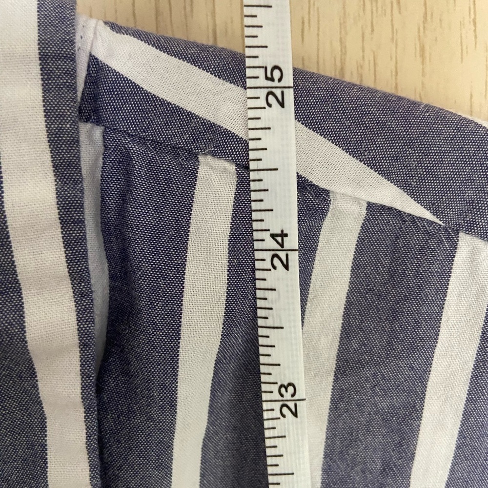 DIP Striped Button Down Blue & White Short Sleeve Top Sz XL - Picture 5 of 6